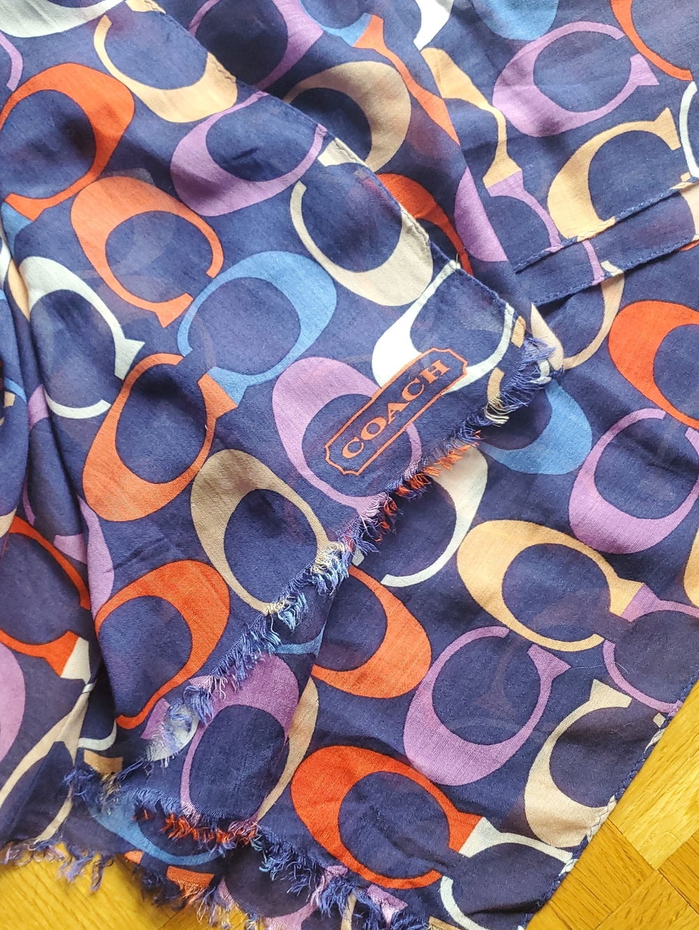 Coach Vintage Purple Scarf Wrap Shawl - Picture 8 of 11